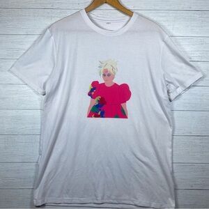 Weird Barbie, white graphic T-Shirt, adult large, Barbie movie halloween unisex